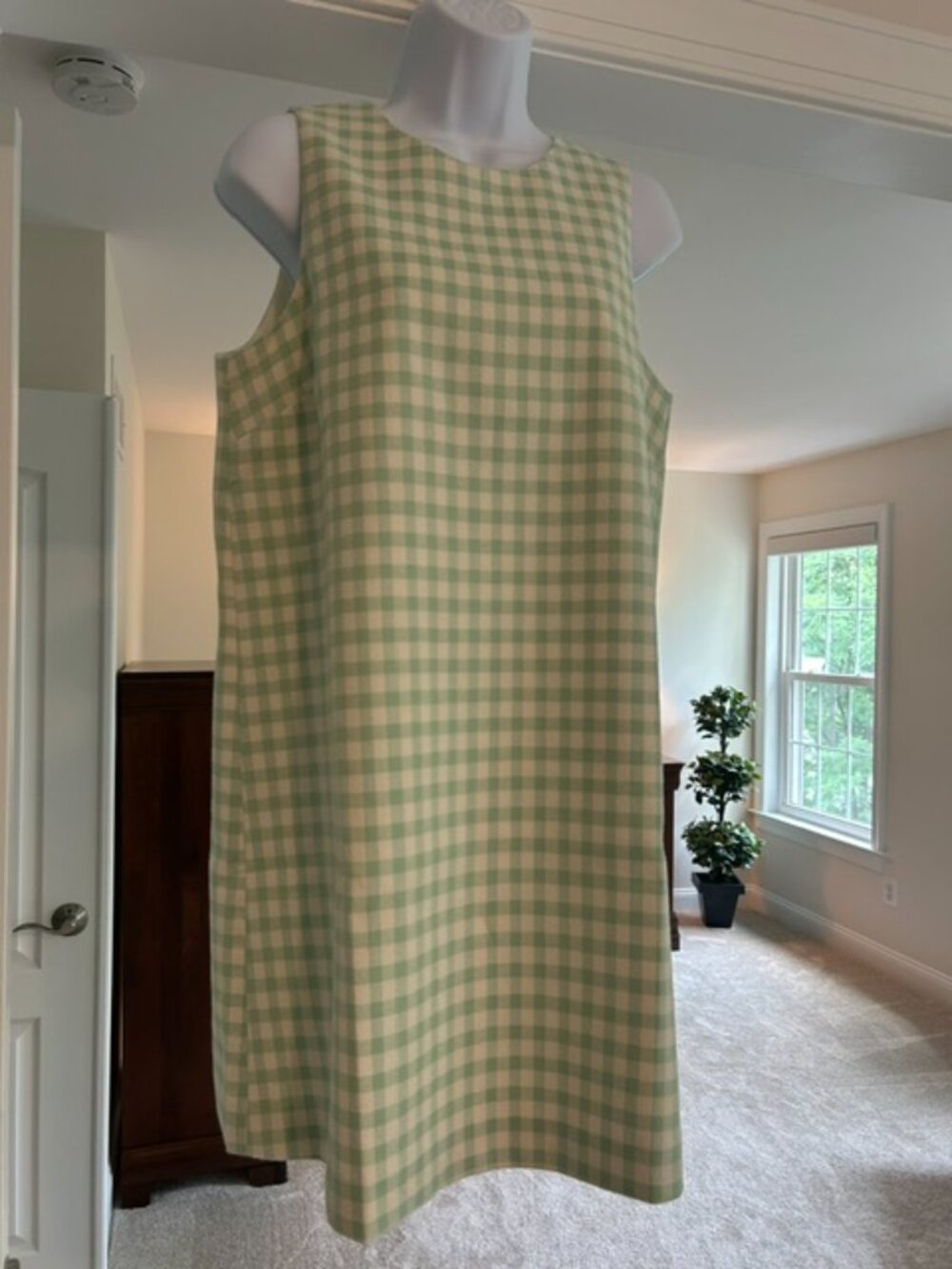 Tuckernuck Julep Gingham Sconset Dress NWT Medium Green White Shift Dress - Picture 3 of 6